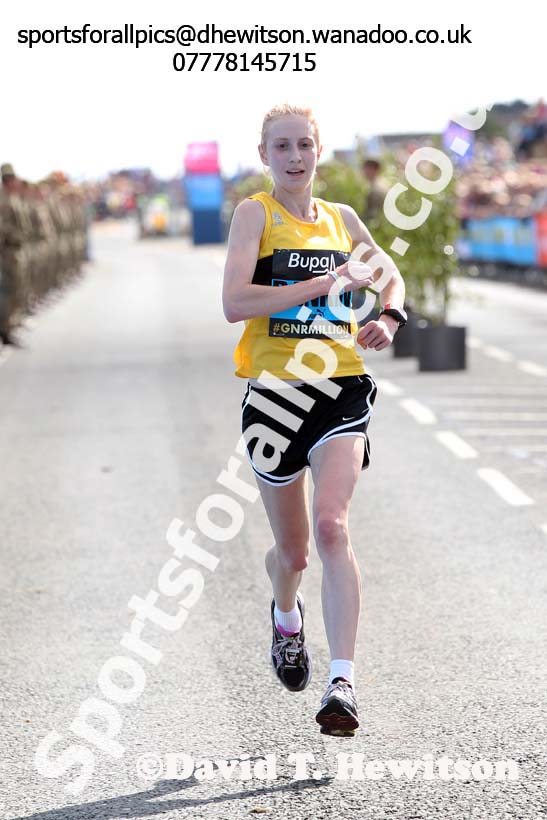 Gemma Rankin finishing the womens 2014 BUPA Great North Run. Photo: David T. Hewitson/Sports for All Pics